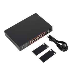 Switch POE PNI SWPOE162, 16 porturi POE 100 Mbps, 2 porturi UP Link 1000 Mbps, 1 port SFP 1000Mbps, 240W, functie AI Extend pana la 250m, protectie fulger 4kV - Img 4