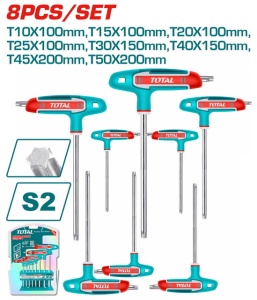 TOTAL - SET 8 CHEI TORX IN T: 2-10MM, Cr-V (INDUSTRIAL)