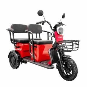 Triciclu electric, Volta APM5, Rosu, viteza maxima 25 km pe ora, Autonomie 40 km