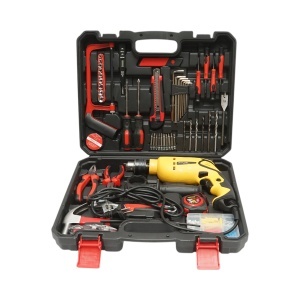 Trusa bormasina cu percutie 600W, 220V, mandrina 13mm, turatie 3300rpm cu scule si unelte 66 piese Breckner Germany