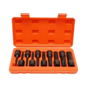 Trusa chei tubulare biti torx lungi T30-T100, patrat 1/2 inch Cr-Mo 10 piese Breckner Germany