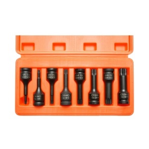 Trusa chei tubulare de impact biti spline lungi M5-M18, patrat 1/2 inch 8 piese Breckner Germany - Img 3