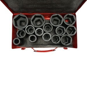 Trusa chei tubulare de impact lungi 22-60mm, patrat 1 inch Cr-Mo 15 piese Breckner Germany - Img 3