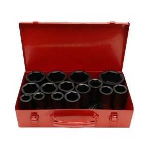 Trusa chei tubulare de impact lungi 22-60mm, patrat 3/4 inch Cr-Mo 15 piese Breckner Germany
