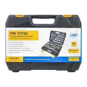 Trusa multifunctionala cu chei tubulare si fixe PNI TCF82, 82 de piese, cutie din plastic - Img 7