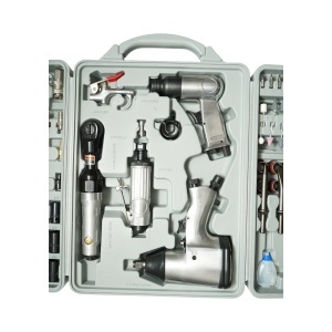 Trusa scule pneumatice cu pistol de impact, ciocan, clichet, polizor drept si accesorii 71 piese - Img 4
