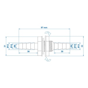 Adaptor rezervor apa cu conector drept 1/2" 10x12mm - Img 3