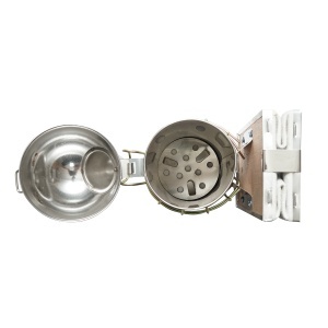 Afumator albine din otel inox cu cilindru scut termic si burduf din piele 210mm - Img 5