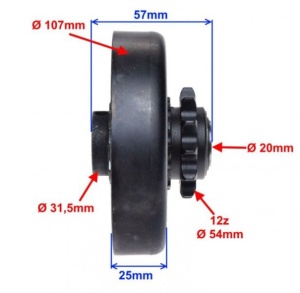 Ambreiaj Kart motorizare Honda GX 160, 200 (12 dinti) - Img 3