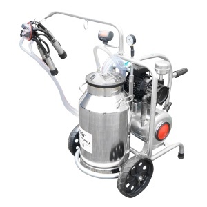 Aparat de muls vaci cu grup colector 160cc, sasiu galvanizat, bidon inox 30L, 1 post Breckner Germany - Img 5