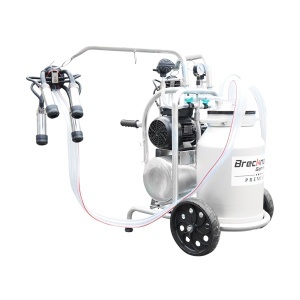 Aparat de muls vaci cu grup colector 160cc sasiu galvanizat bidon aluminiu 40L 2 posturi Breckner Germany - Img 3