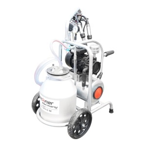 Aparat de muls vaci cu grup colector 160cc, sasiu galvanizat, bidon aluminiu 30L, 1 post Breckner Germany - Img 6