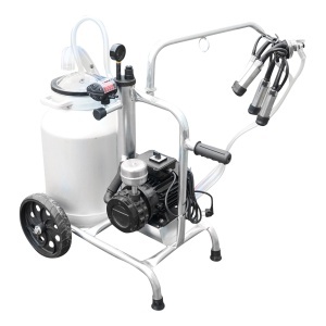 Aparat de muls vaci cu grup colector 160cc, sasiu galvanizat, bidon aluminiu 30L, 1 post, pahar inox Breckner Germany - Img 6