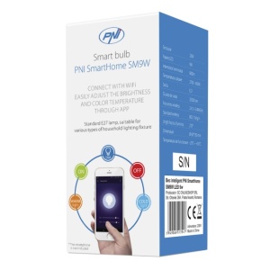 Bec inteligent PNI SmartHome SM9W LED 9w cu lumina reglabila, programabil WiFi compatibil cu Google Home, Alexa - Img 5