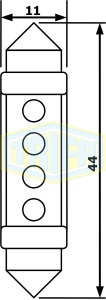 Bec led sofit 12V SV8.5 11X44mm - TRIFA - Img 2