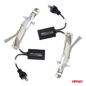 Becuri auto LED H4 12V 24V 6000K Canbus Amio - Img 3