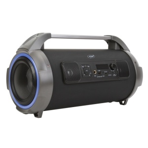 Boxa portabila PNI BoomBox BT240 stereo, 24W, cu Bluetooth, USB, slot card micro SD, radio FM, aux-in 3.5mm, functie karaoke, microfon cu fir, baterie reincarcabila, lumini led RGB, cablu USB si adapt - Img 2