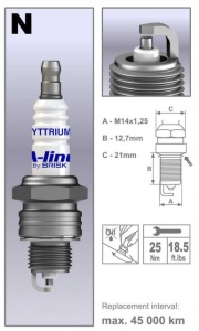 Bujie scanteie BRISK YYTRIUM A-line 18 - Img 2