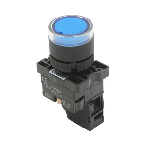 Buton indicator LED albastru cu rezistenta integrata 1NO, 220V, LAY5 Breckner Germany - Img 5