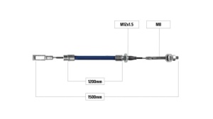 Cablu frana ochet filet M8 1200/1500mm , AL-KO , KNOTT , PEITZ