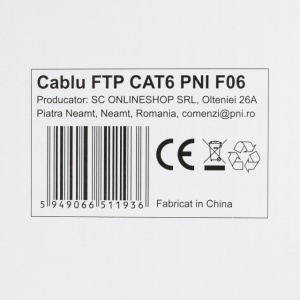 Cablu FTP CAT6 PNI F06 cu 4 perechi pentru internet 1 Gigabit si sisteme de supraveghere Rola 305m - Img 5