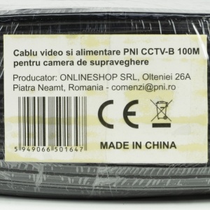 Cablu video si alimentare PNI CCTV-B 100M pentru camera de supraveghere rola 100m - Img 7