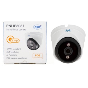 Camera supraveghere video PNI IP808J, POE, 8MP, black light, lentila 2.8mm, pentru exterior, alb - Img 7