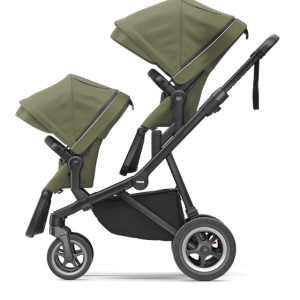 Carucior Thule SLEEK Cadru Negru si Copertina Soft Green (verde kaki) - Img 5
