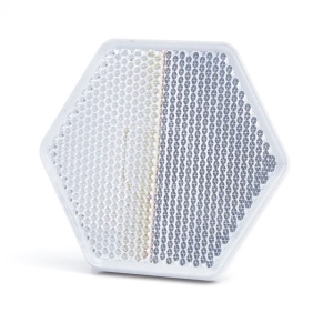Catadioptru reflectorizant hexagonal alb 66.70 mm