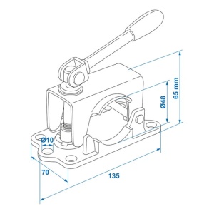 Clema de fixare pentru roata de manevra cu maner rabatabil 48mm - Img 6
