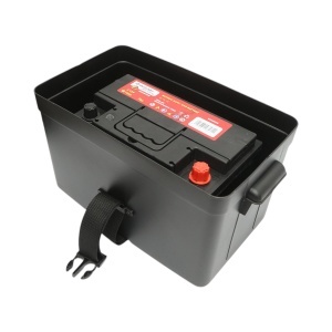 Cutie baterie auto 12V cu voltmetru DC 6-36V, intrerupator cirucit 16A, priza bricheta, afisaj LCD, 2xUSB 340x195x200mm - Img 4