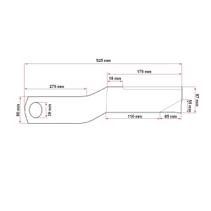 Cutit 530mm pentru tocatoare Breckner Germany TB85 9GX-1.8 - Img 5