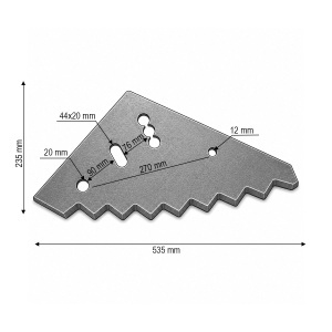 Cutit malaxor furaje Mayer Silo King 535x235x8mm cod OEM 527527406, FM01622 - Img 3
