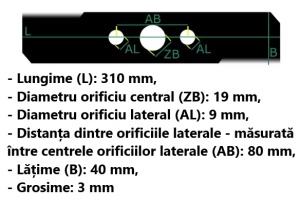 Cutit masina de tuns gazon Kabit EL1000, EM1300 | Agroma Irys | Einhell Royal 800E/1300E (31,2cm) - Img 2