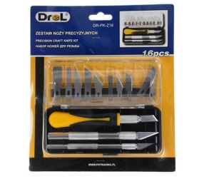 Cutite modelistice de precizie, tip bisturiu, set 16 piese