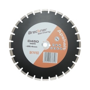 Disc diamantat segmentat 450x25.4mm, B40 segment 12mm pentru asfalt-beton, caramida, sapa Breckner Germany - Img 1