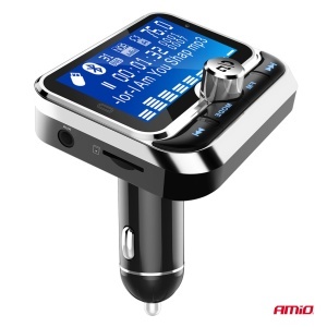 Incarcator - Modulator FM - Bluetooth 2×USB-A 12V 24V cu telecomanda Amio - Img 2