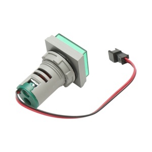 Indicator digital ampermetru LED verde 0-100A, 220V/380V Ø 22mm Breckner Germany - Img 4