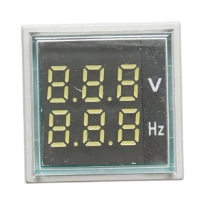 Indicator digital voltmetru si frecventa LED alb 0-99Hz/50-500V AC Ø 22mm Breckner Germany - Img 2