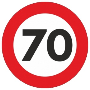 Indicator limitare viteza autocolant 70 km/ora Ø12