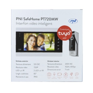 Interfon video inteligent PNI SafeHome PT720MW WiFi HD, P2P, monitor interior, aplicatie dedicata Tuya Smart, integrare in scenarii si automatizari smart cu alte produse compatibile Tuya - Img 7