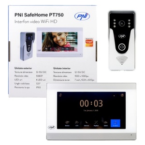 Interfon video inteligent PNI SafeHome PT750 WiFi HD, P2P, monitor interior, aplicatie dedicata Tuya Smart, integrare in scenarii si automatizari smart cu alte produse compatibile Tuya - Img 2