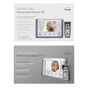 Interfon video SilverCloud House 715, ecran LCD 7 inch, camera de exterior, night vision, iesire yala electromagnetica - Img 5