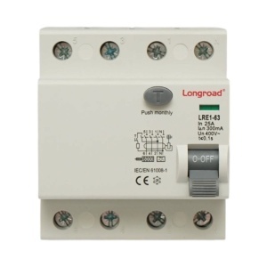 Intrerupator automat diferential RCCB 4P 25A, 300mA, 400V tip AC LRE1-63 Longroad