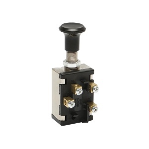 Intrerupator scurt on-off 12V/5A pull switch cu piulita prindere metalica Breckner Germany