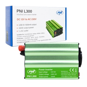 Invertor de tensiune PNI L300 alimentare 12V iesire 230V 300W - Img 2