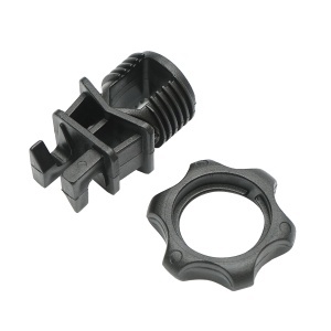 Izolator prindere cu filet negru pentru stalp metalic gard electric Breckner Germany - Img 2