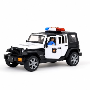 JEEP WRANGLER UNLIMITED RUBICON DE POLITIE CU SIRENA SI FIGURINA BRUDER