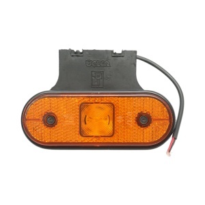 Lampa gabarit laterala ovala LED 24V galbena cu suport 118x46x19mm Breckner Germany - Img 1