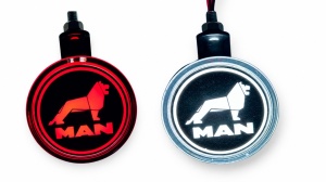 Lampa oglinda LOGO Man alb-rosu